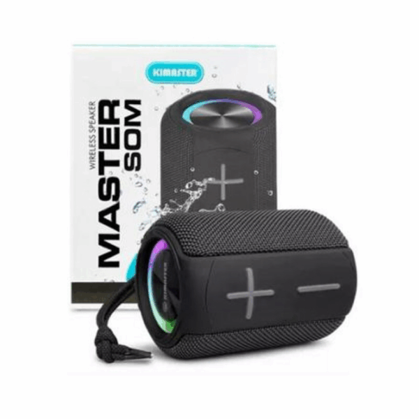 CAIXA DE SOM BLUETOOTH KMASTER K400 - RESISTENTE Á ÁGUA - Preto